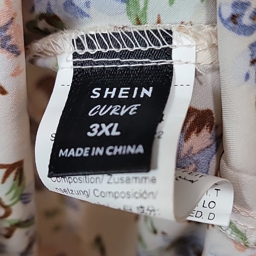 Floral Sleeveless Shein Curve Tunic Dress 3XL Lightweight Beige Multicolor - Picture 4 of 11